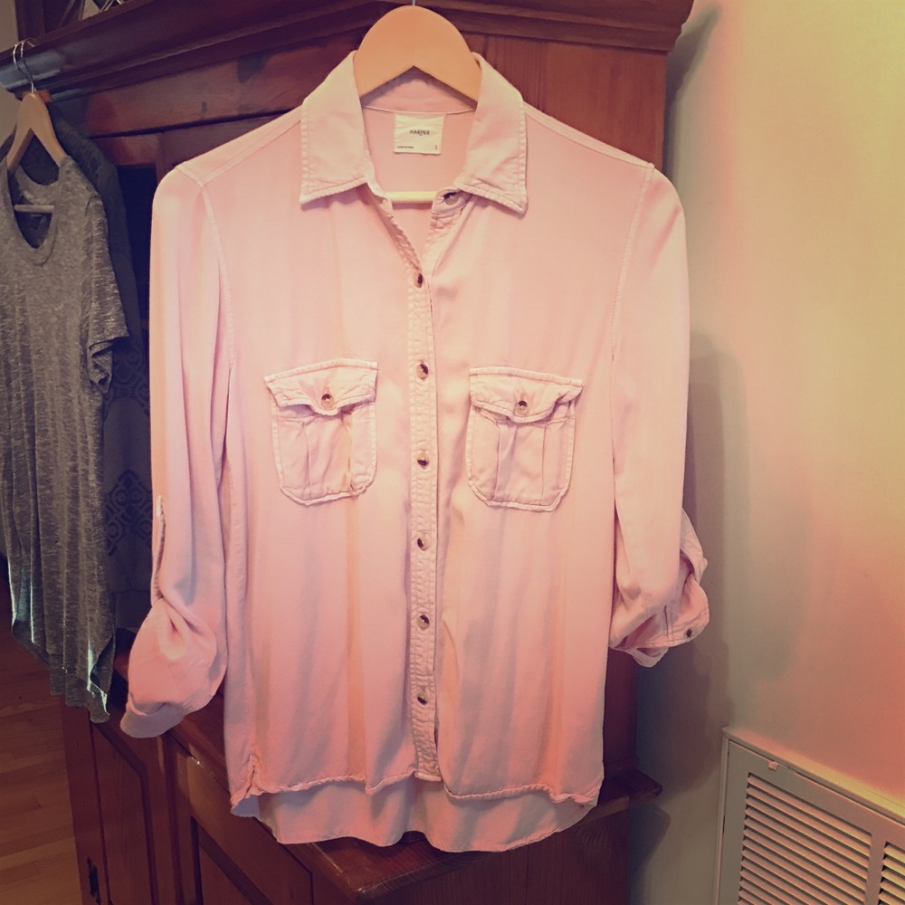 Francesca's Pink button down shirt